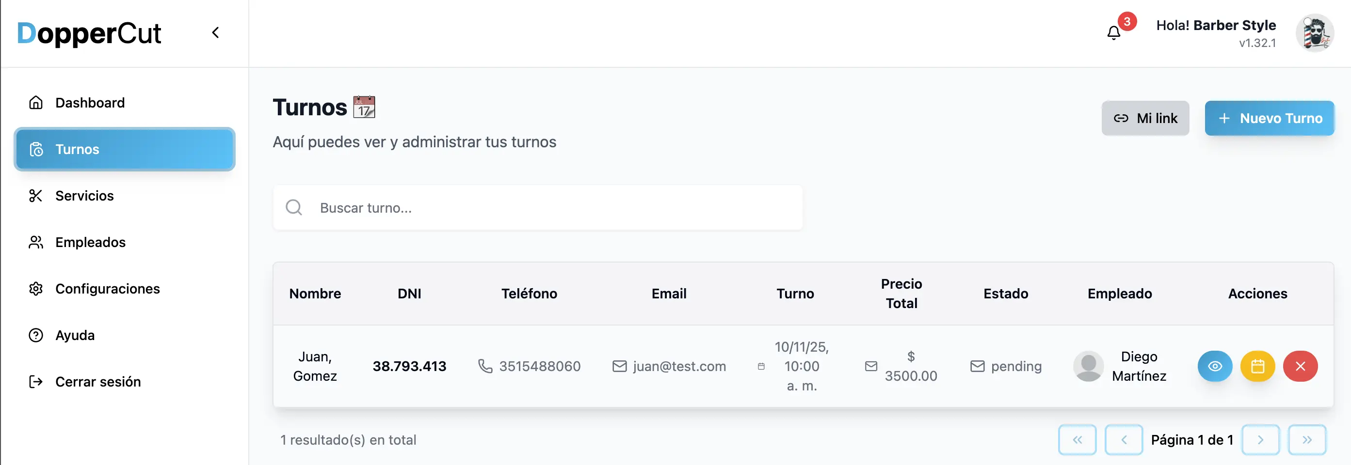Dashboard UI DopperCut